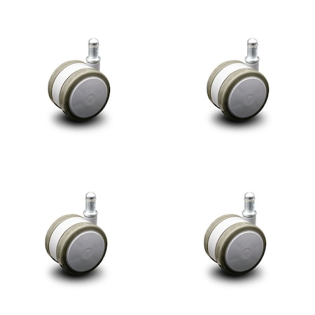 Service Caster 2.375" Gray Soft Wheel Grip Ring Office Chair Casters  SCC, PK4 SCC-GR02S60-TPR-GRY-716-4